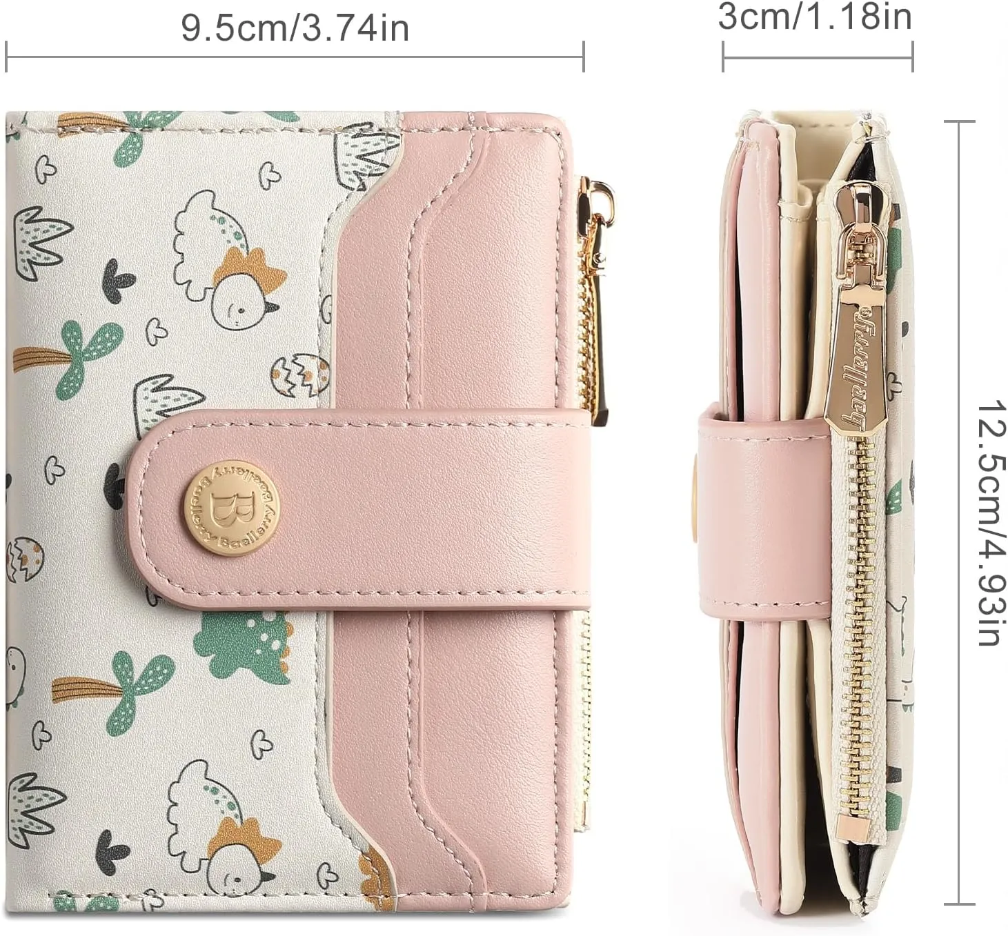 Small Wallet for Women Compact Leather Bifold RFID Blocking Ladies Credit Card Purse with ID Window and Zipper Coin Pocket