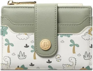 Small Wallet for Women Compact Leather Bifold RFID Blocking Ladies Credit Card Purse with ID Window and Zipper Coin Pocket