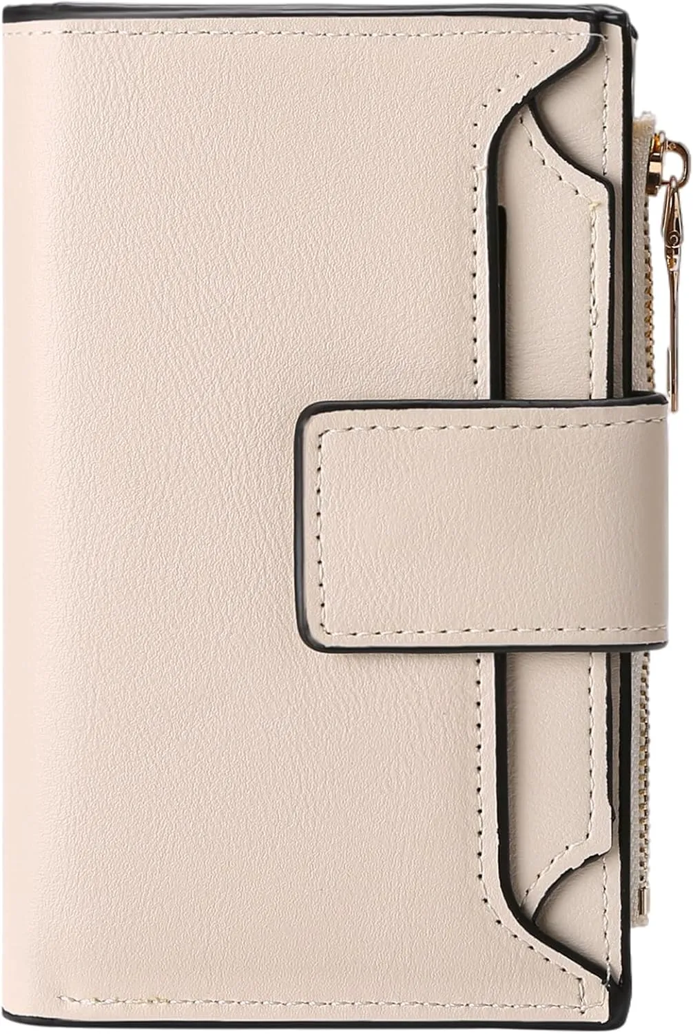 Small Womens Wallet Leather RFID Blocking Compact Zipper Coin Pocket Card Holder Bifold Ladies Purse with Withdrawable ID Window