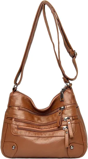 Summer Purses for Women 2025 Crossbody Retro Studded Crossbody Bags Small Shoulder Purses Travel Bag with Zipper(Brown)