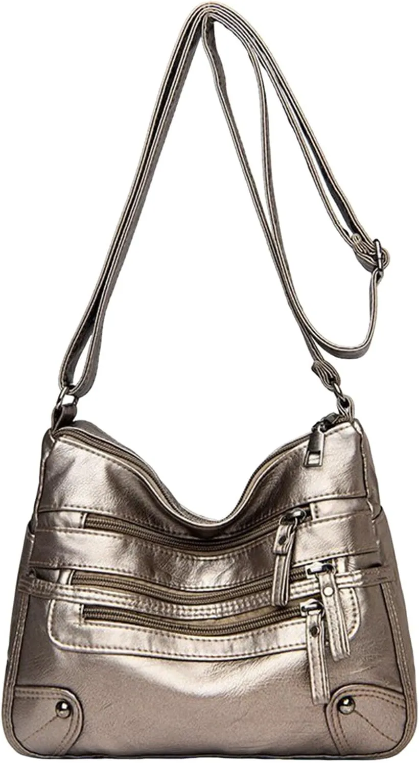 Summer Purses for Women 2025 Crossbody Retro Studded Crossbody Bags Small Shoulder Purses Travel Bag with Zipper(Gold)