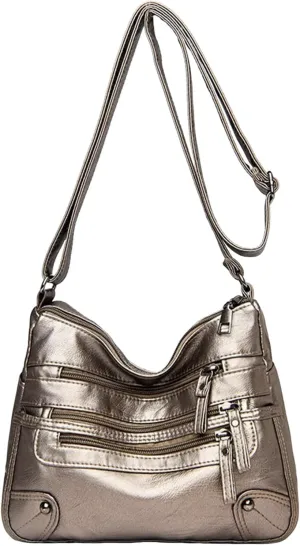 Summer Purses for Women 2025 Crossbody Retro Studded Crossbody Bags Small Shoulder Purses Travel Bag with Zipper(Gold)
