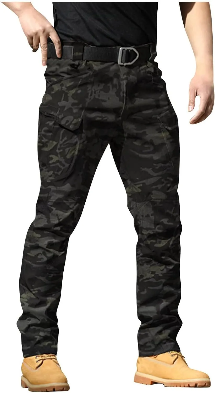 Tactical Pants for Men Stretch Cargo Pants Hiking Construction Carpenter Pant Relaxed Fit Trousers Multi Pockets