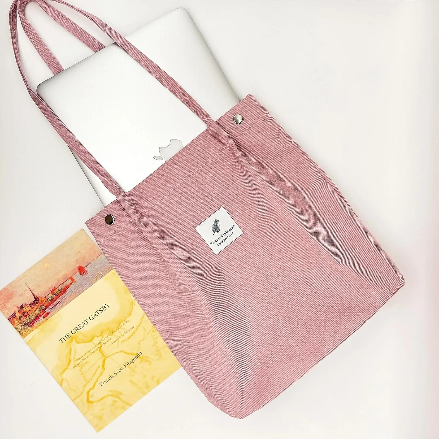 TELLUMO Fashion Corduroy Tote Bag Cow Print Bag Purses for Women Teen Girls with Inner Pocket