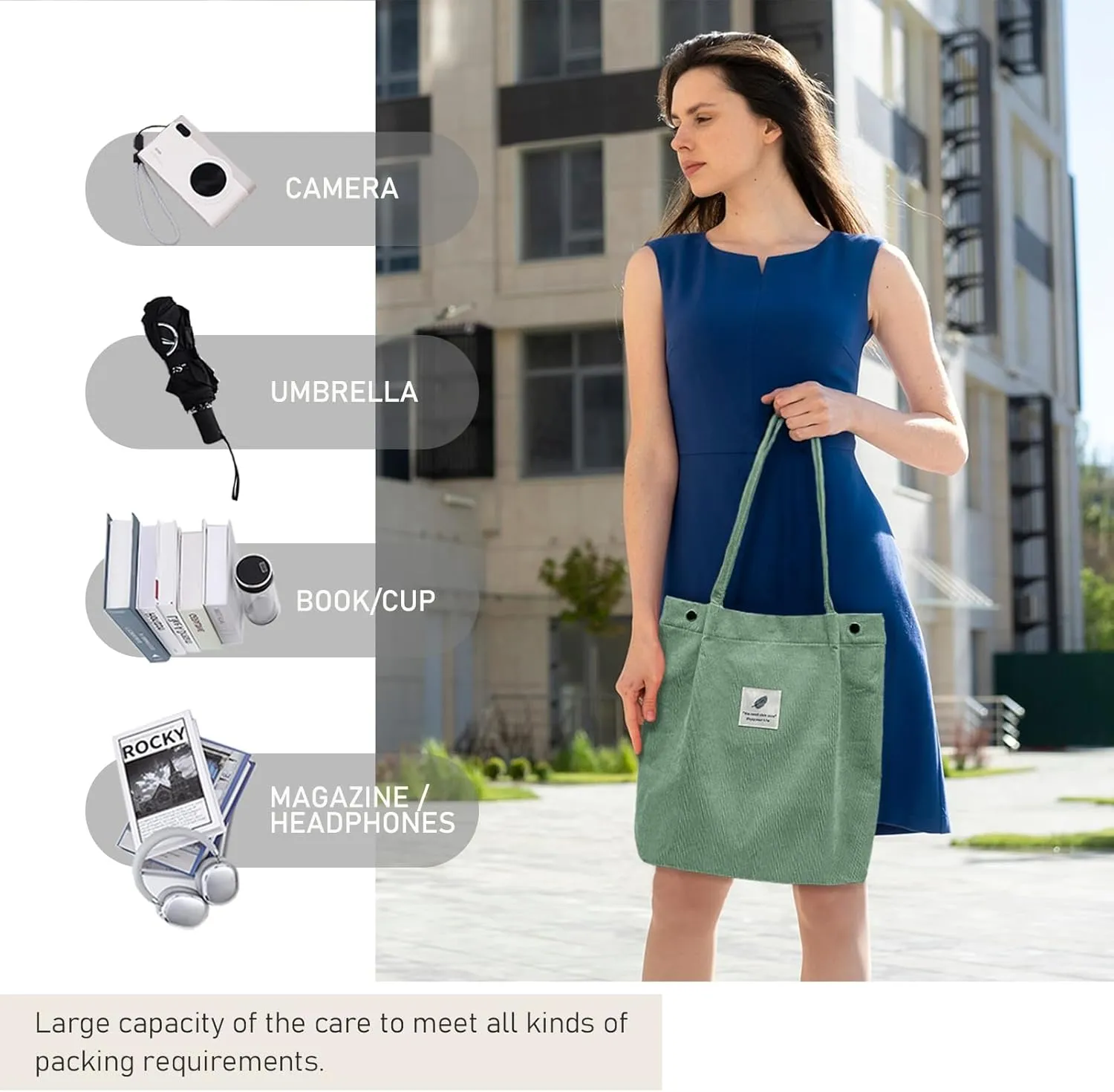 TELLUMO Fashion Corduroy Tote Bag Cow Print Bag Purses for Women Teen Girls with Inner Pocket