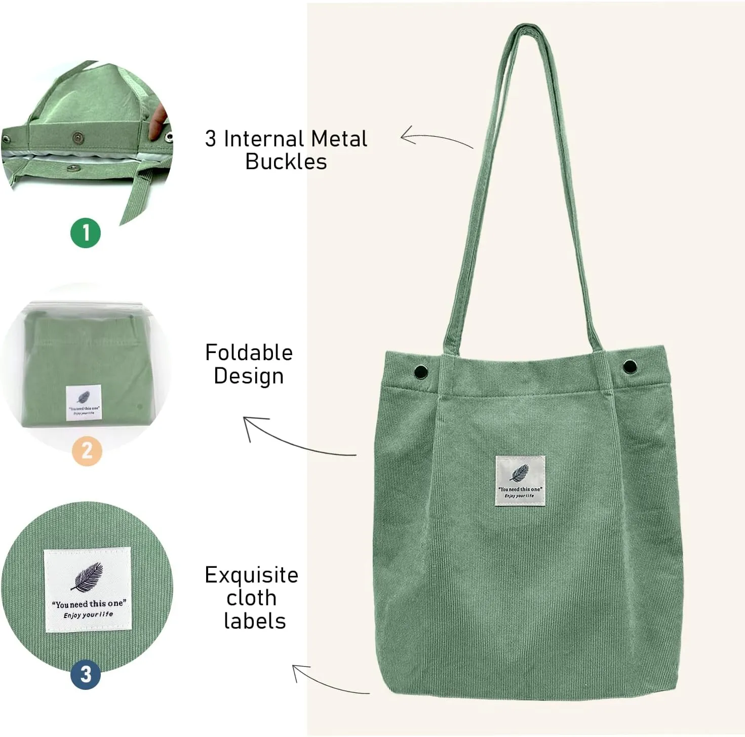 TELLUMO Fashion Corduroy Tote Bag Cow Print Bag Purses for Women Teen Girls with Inner Pocket