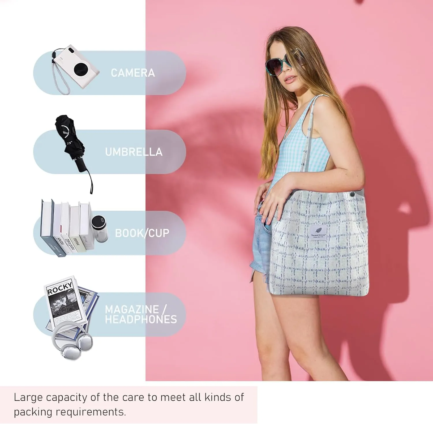 TELLUMO Fashion Corduroy Tote Bag Cow Print Bag Purses for Women Teen Girls with Inner Pocket