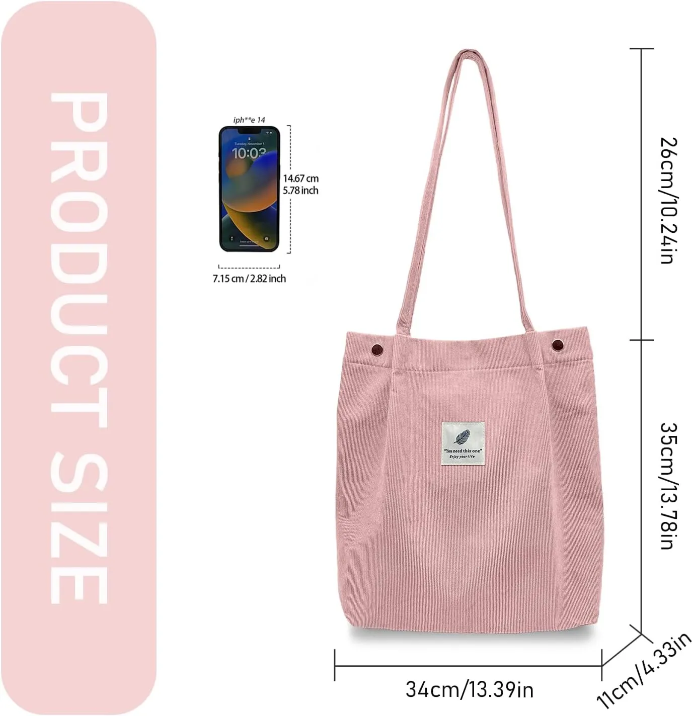 TELLUMO Fashion Corduroy Tote Bag Cow Print Bag Purses for Women Teen Girls with Inner Pocket