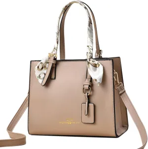 Tote Bag For Women Scarf Handle Handbags Ladies Purse Satchel Shoulder Bags Leather Bag For Mom Travel D