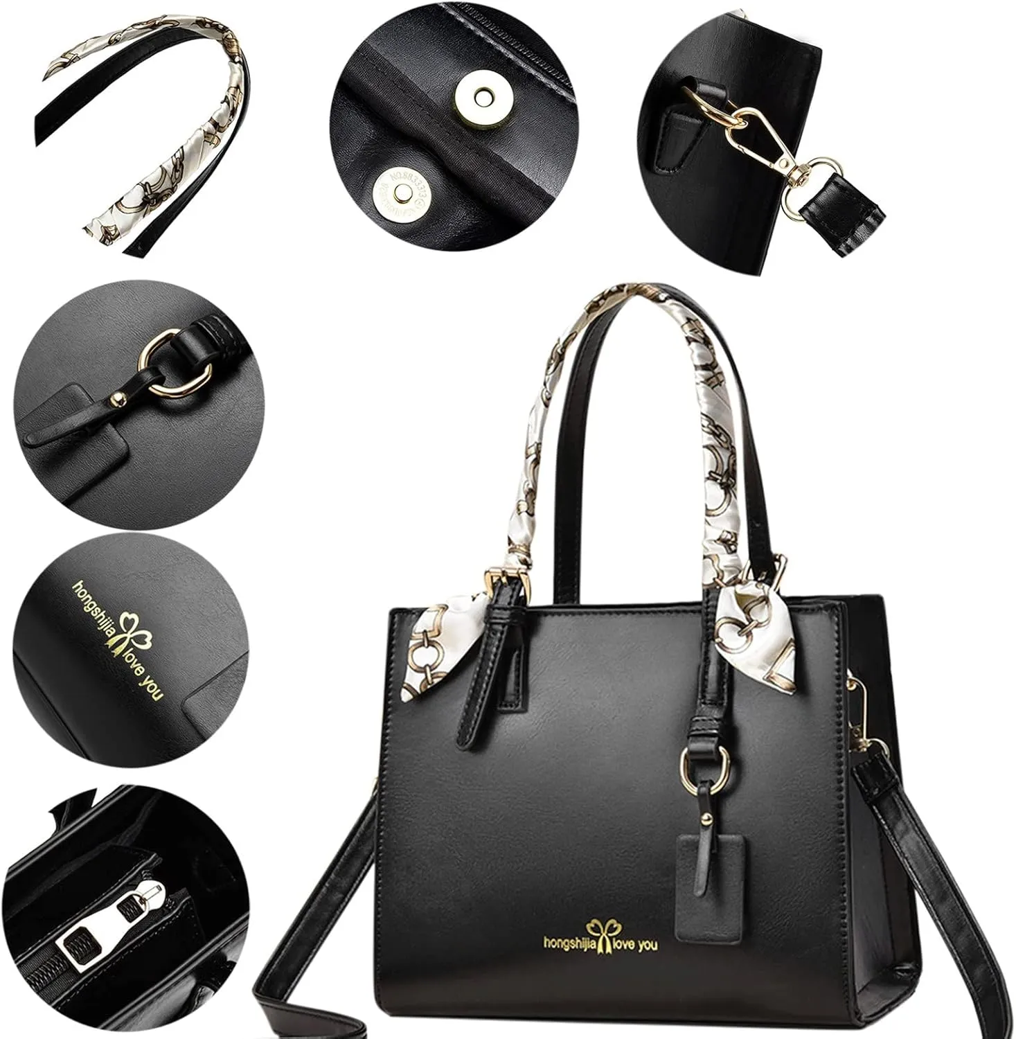 Tote Bag For Women Scarf Handle Handbags Ladies Purse Satchel Shoulder Bags Leather Bag For Mom Travel Z