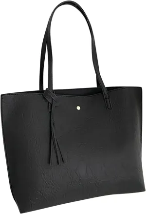Vegan Leather Purses and Handbags for Women Shoulder Tote Bags Top Handle Satchel Bags Designer Purse for Women(Black)