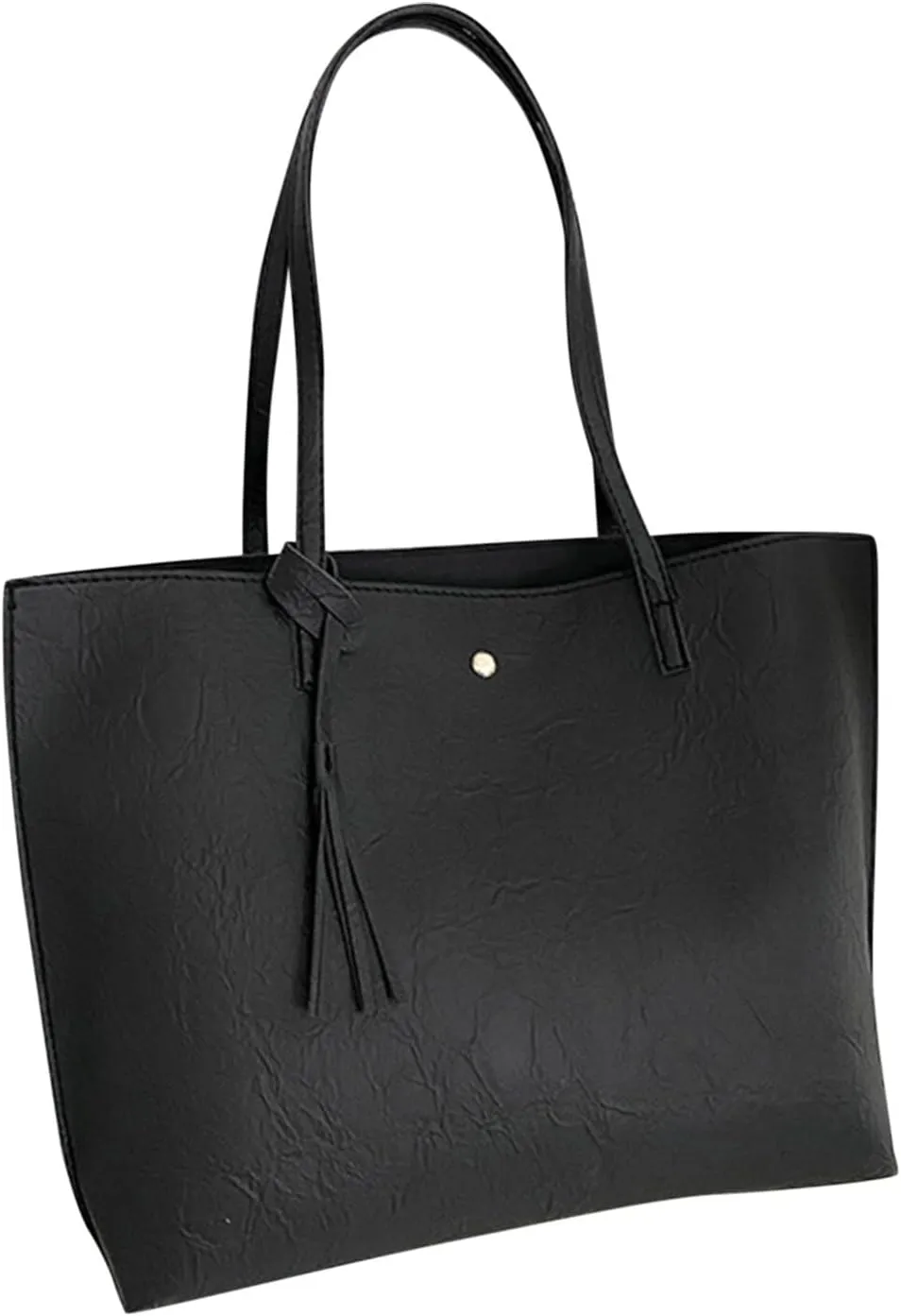 Vegan Leather Purses and Handbags for Women Shoulder Tote Bags Top Handle Satchel Bags Designer Purse for Women(Black)
