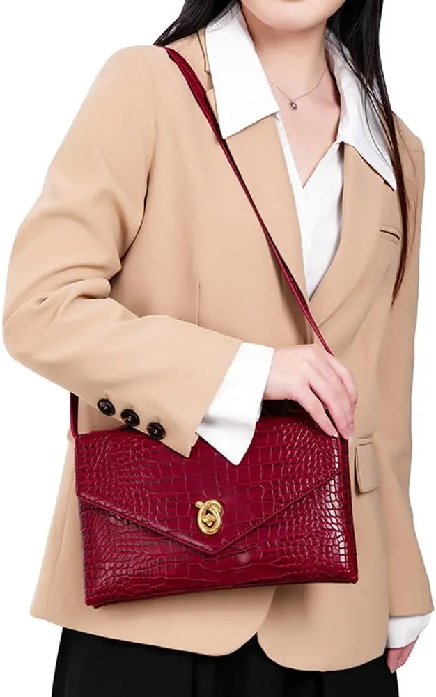 Vegan Leather Tote Bag Shoulder Handbag for Women Designer Crossbody Bag Evening Purse Leather Envelope Clutch Satchels 2025