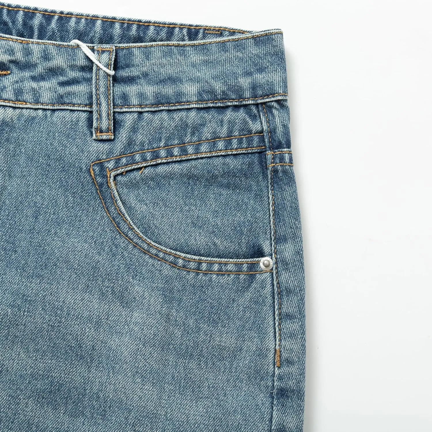 Vintage Denim Long Skirt Women's High Waist A-Line Split Slim Fit Spring Fashion Cover Crotch Half Body Skirt