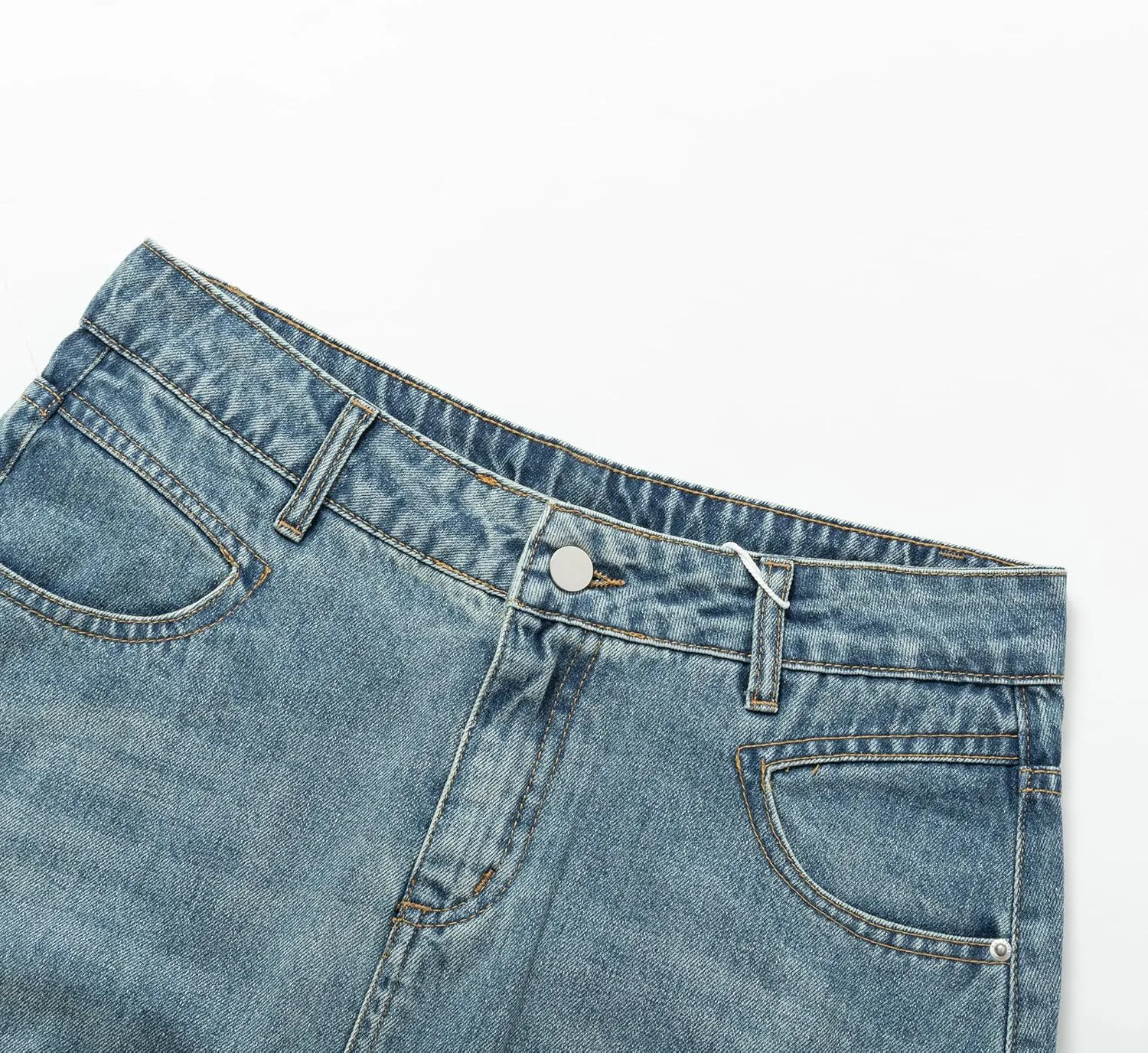 Vintage Denim Long Skirt Women's High Waist A-Line Split Slim Fit Spring Fashion Cover Crotch Half Body Skirt