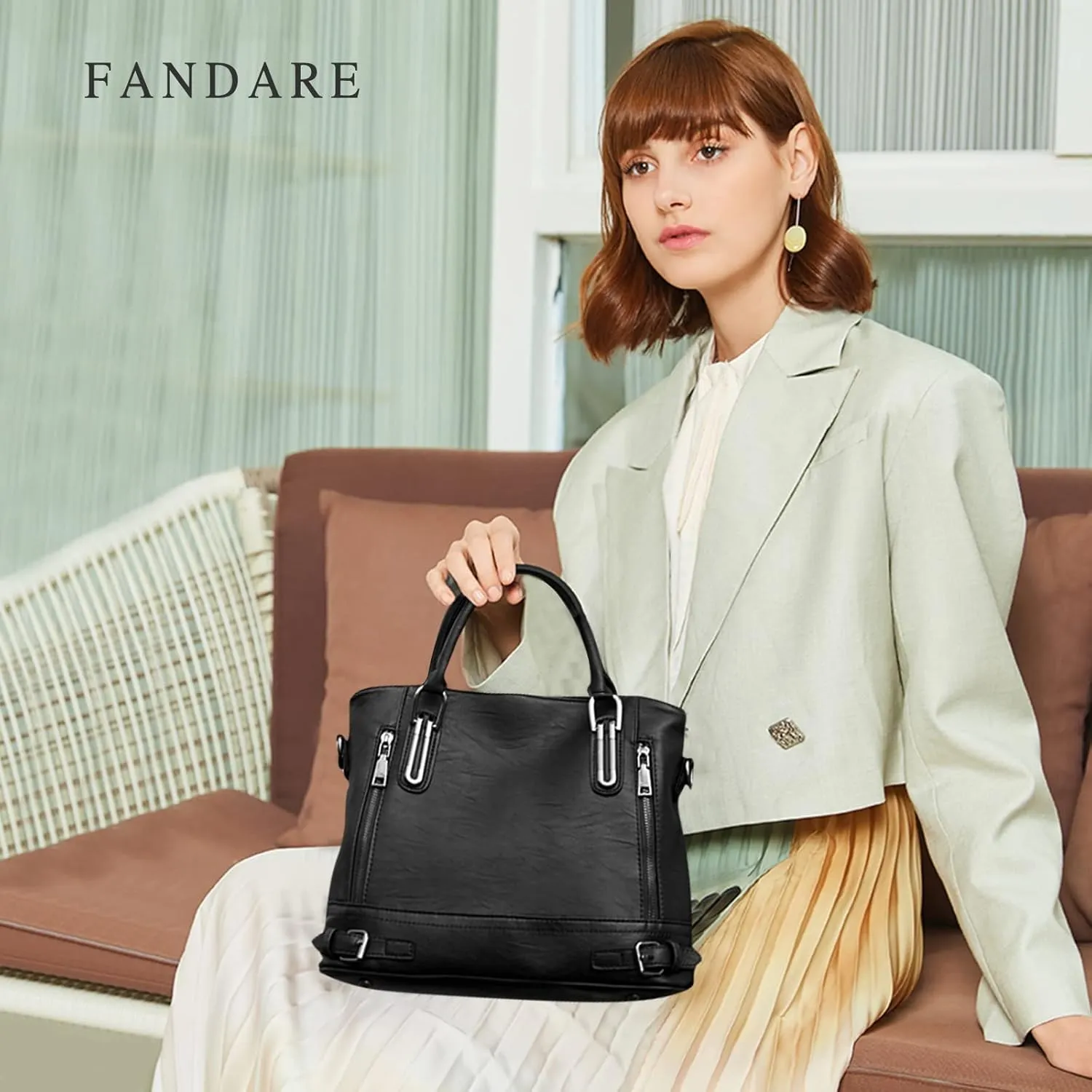 Vintage Handbag Women Crossbody Messenger Bags PU Leather Waterproof