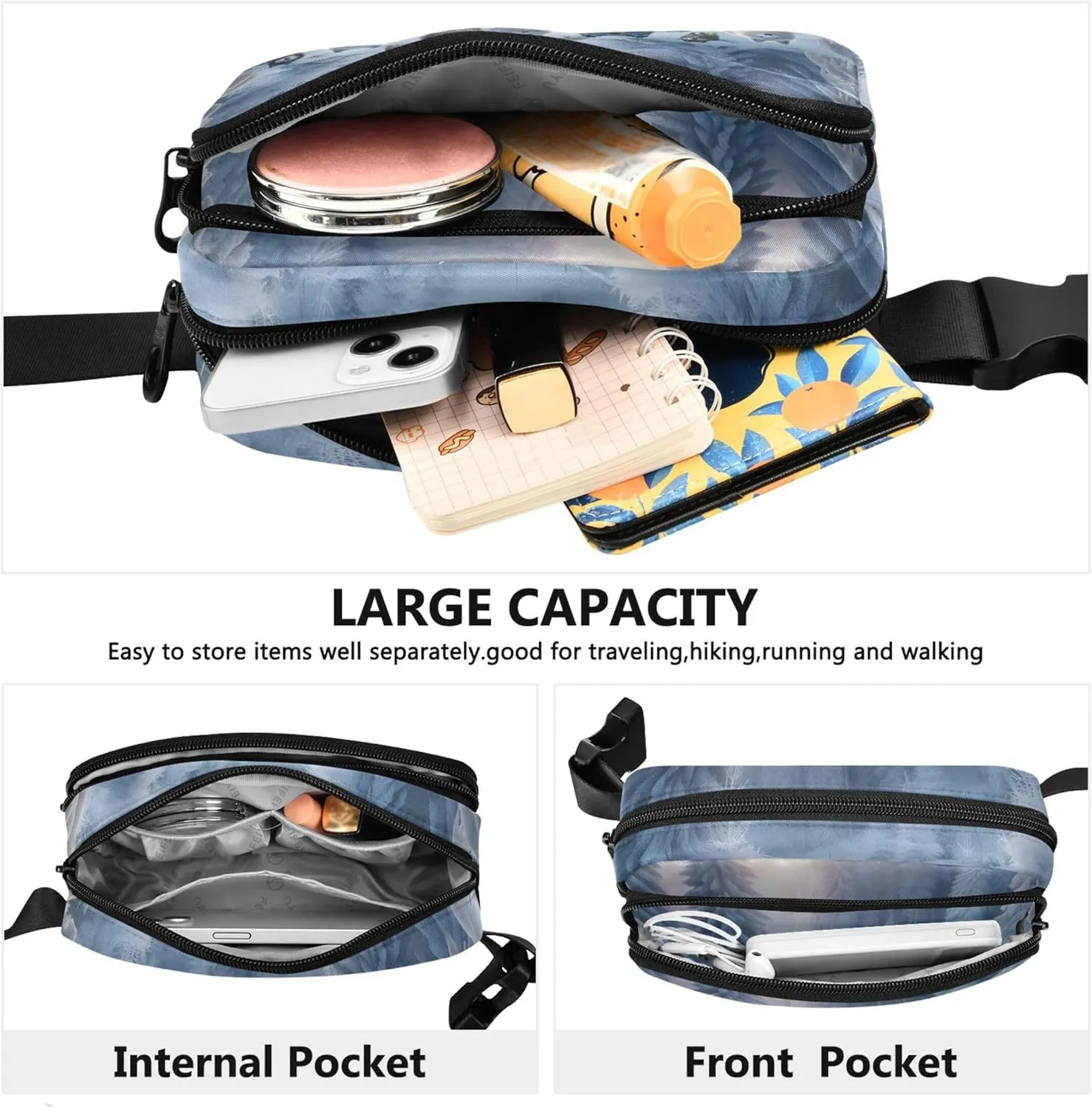 Winter Forest Wolves Fanny Packs for Women Waterproof Belt Bag Hip Pouch Fashion Travel Waist Pouch