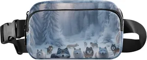 Winter Forest Wolves Fanny Packs for Women Waterproof Belt Bag Hip Pouch Fashion Travel Waist Pouch