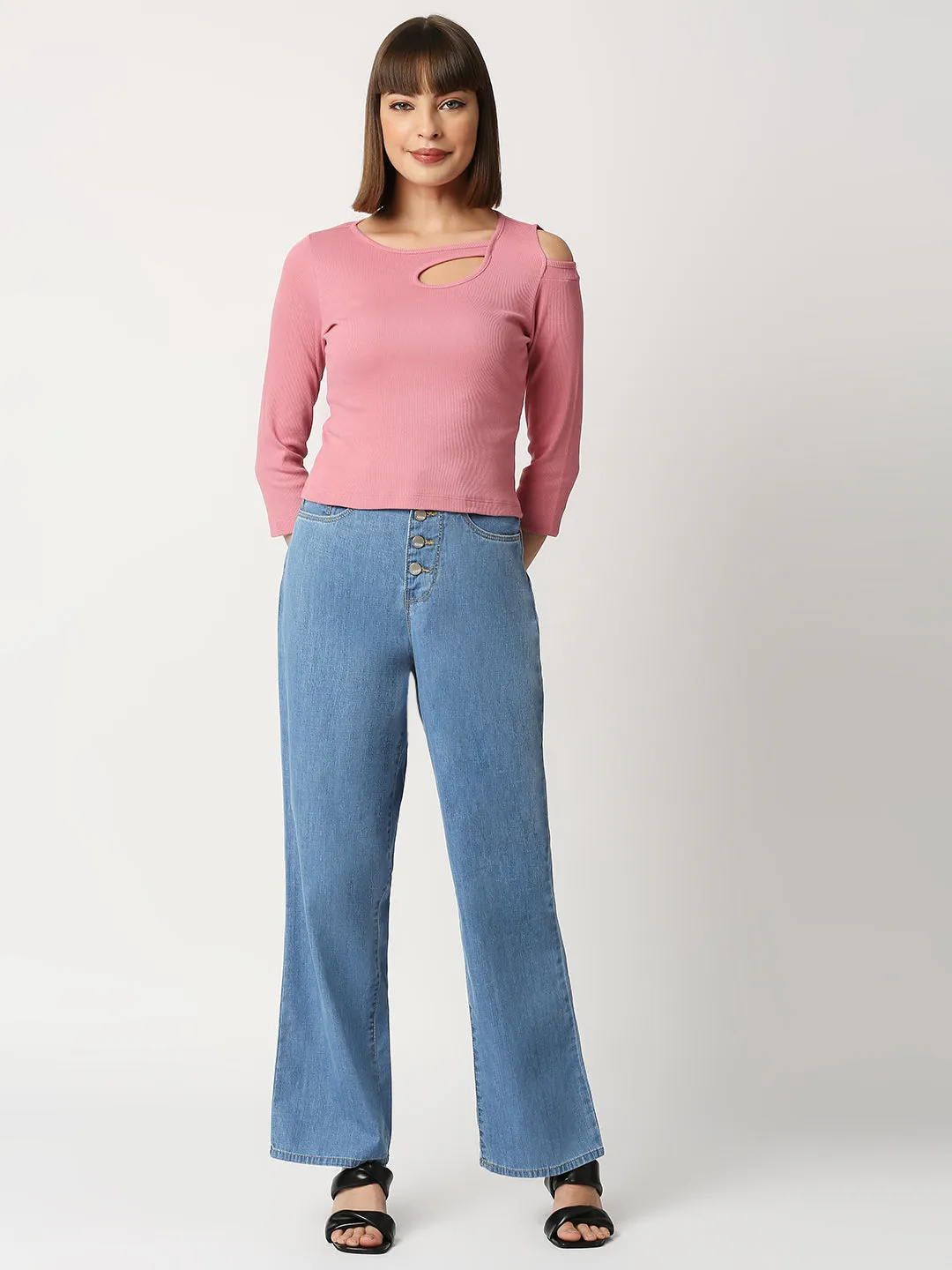 Women High-Rise Wide Leg Jeans