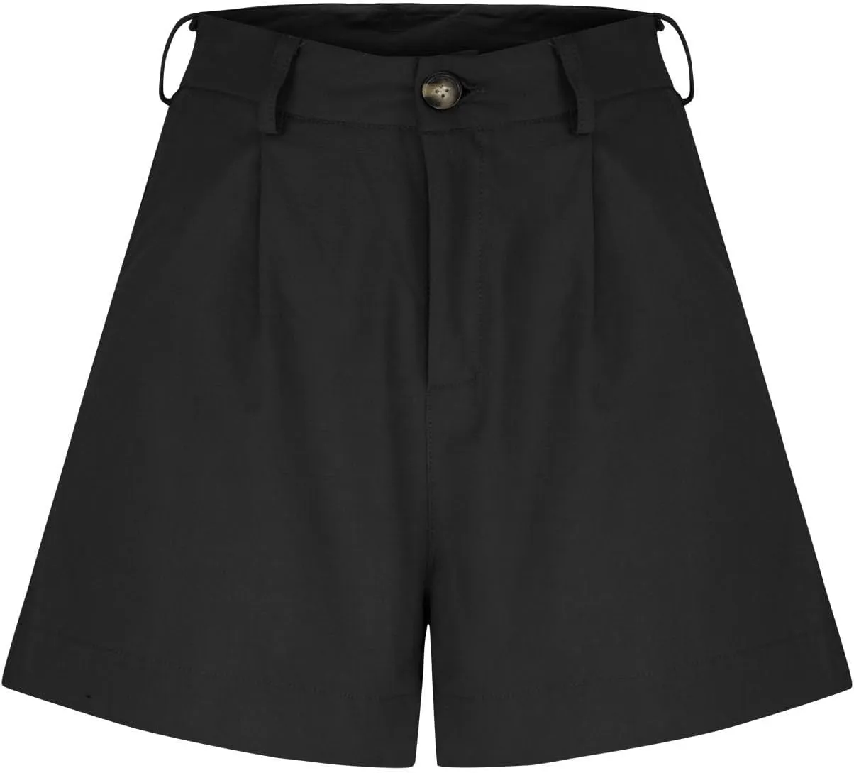 Women Linen Shorts Summer Casual Work Out Shorts High Waisted Bermuda Shorts Dressy Wide Leg Shorts with Pockets