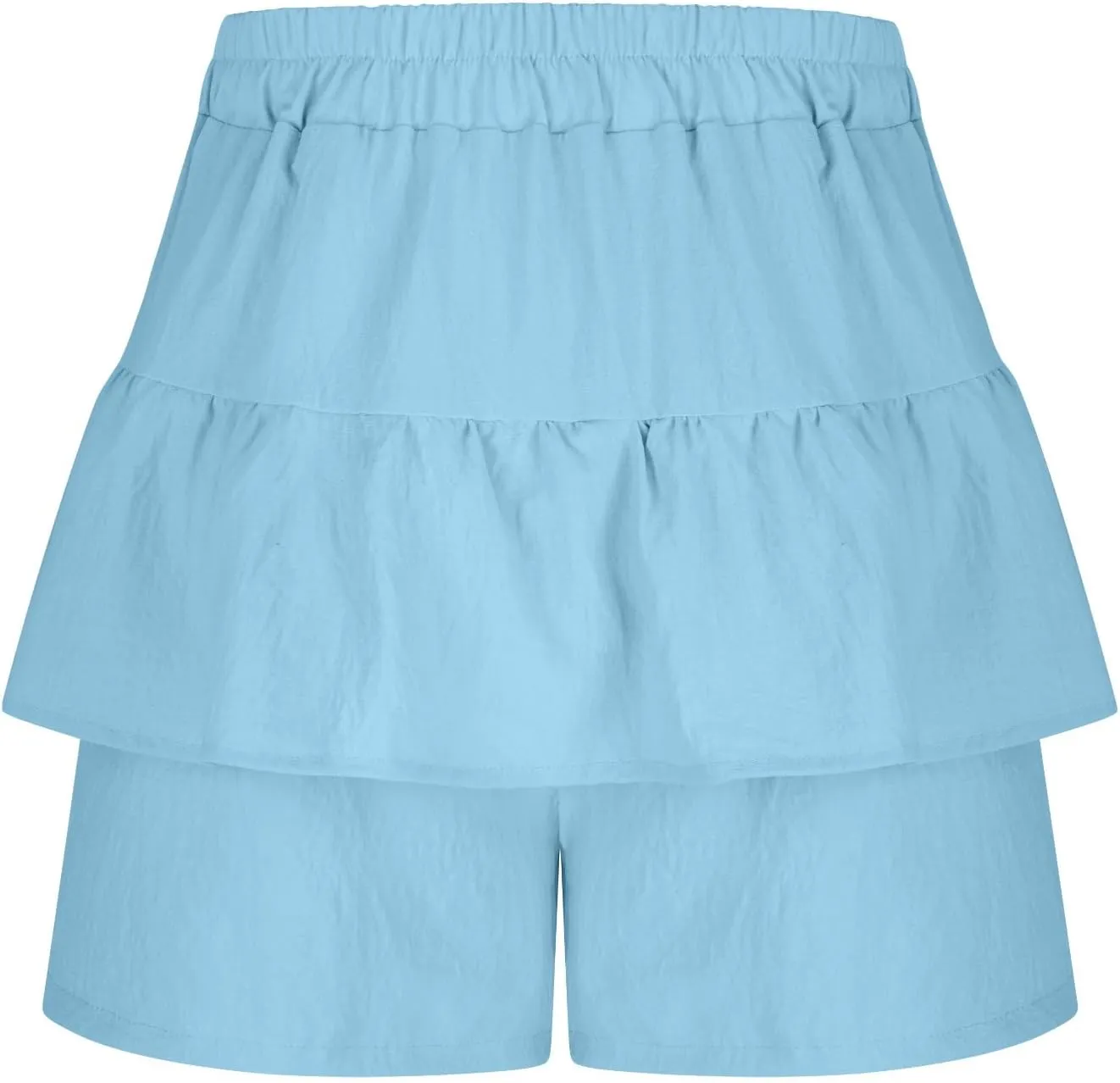 Women Ruffle Shorts Flowy Tiered Shorts Summer Boho Skorts A Line High Waisted Beach Shorts Trendy Vacation Shorts