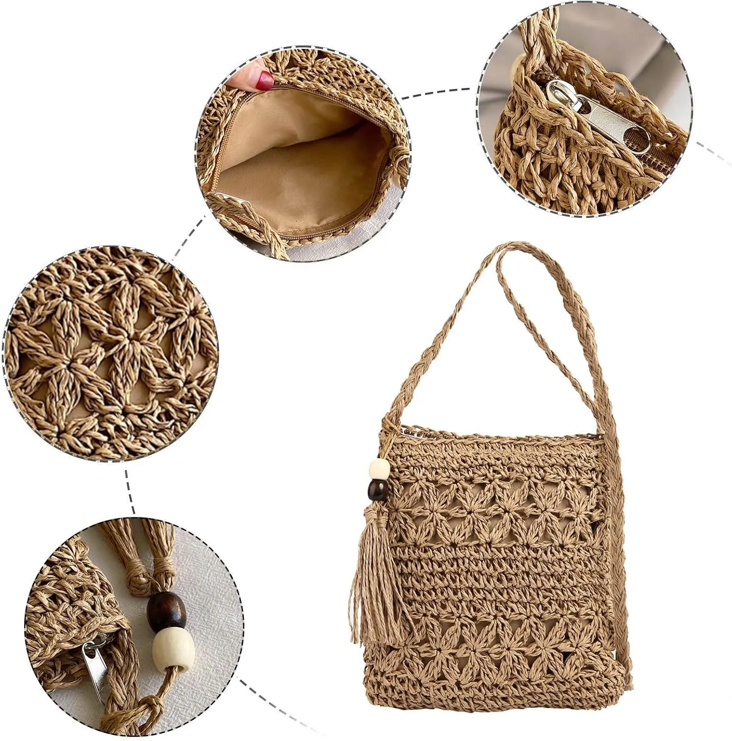 Women's Anti Theft Shoulder Bags Stadium Crossbody Messenger Bags for Concerts Sporting Events Mothers Day Gifts(Brown)