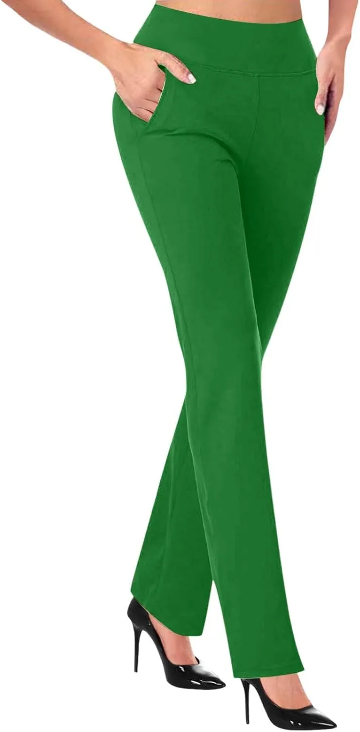 Womens Dress Pants High Waist Pull On Stretchy Professional Formal Work Business Office Casual Trousers Slacks