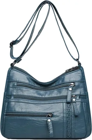 Womens Purses and Handbags Cute Hobo Tote Handbags Mini Clutch Purses with Zipper Closure Lightweight Work Bag(Blue)