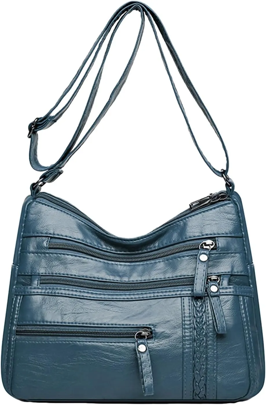 Womens Purses and Handbags Cute Hobo Tote Handbags Mini Clutch Purses with Zipper Closure Lightweight Work Bag(Blue)