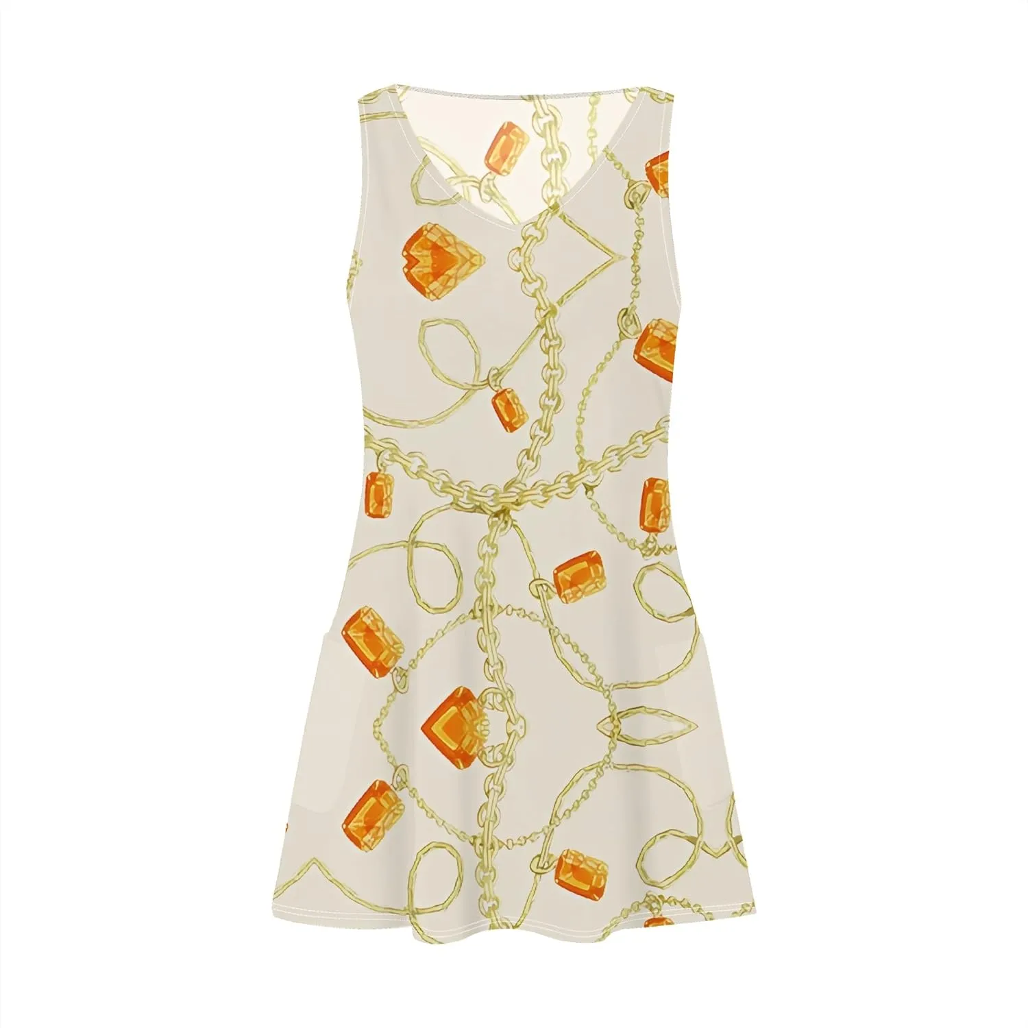 Womens Summer Dresses Casual V Neck Sleeveless Beach Sundresses Fashion A-Line Tank Mini Dress Swimsuit Coverup with Pockets