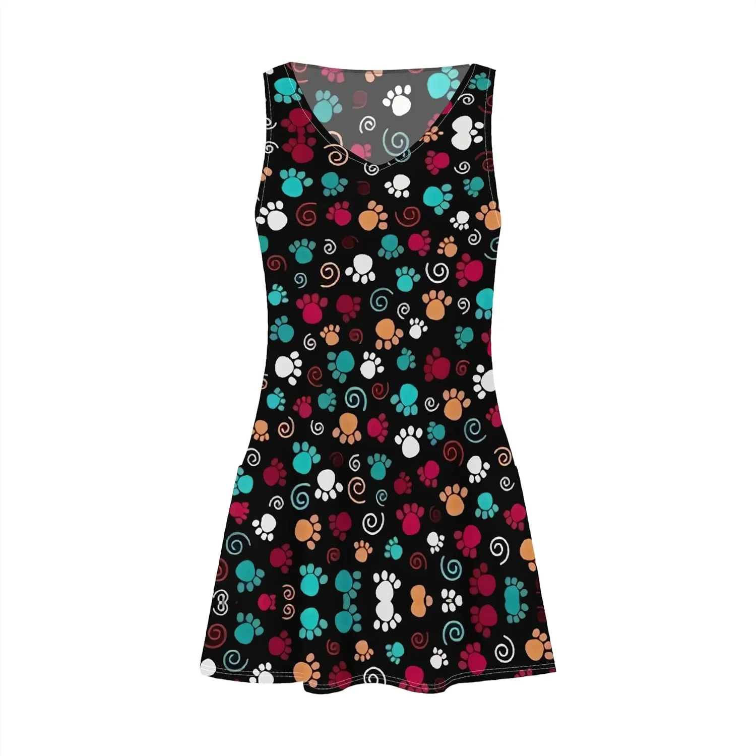 Womens Summer Dresses Casual V Neck Sleeveless Beach Sundresses Fashion A-Line Tank Mini Dress Swimsuit Coverup with Pockets