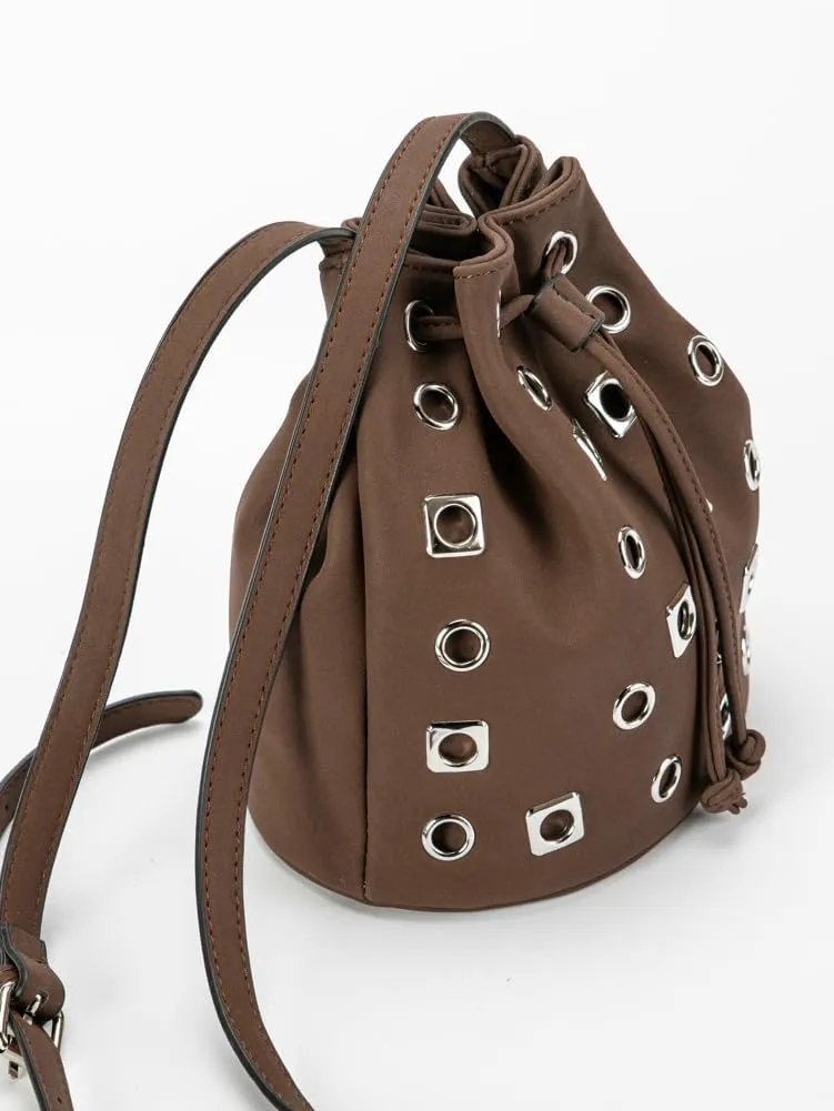 Womens Trendy Bucket Shoulder Purse Small Y2k Handbags Vegan Leather Crossbody Tote Bag Punk Rivet Satchels