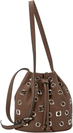Womens Trendy Bucket Shoulder Purse Small Y2k Handbags Vegan Leather Crossbody Tote Bag Punk Rivet Satchels