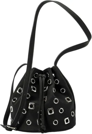 Womens Trendy Bucket Shoulder Purse Small Y2k Handbags Vegan Leather Crossbody Tote Bag Punk Rivet Satchels