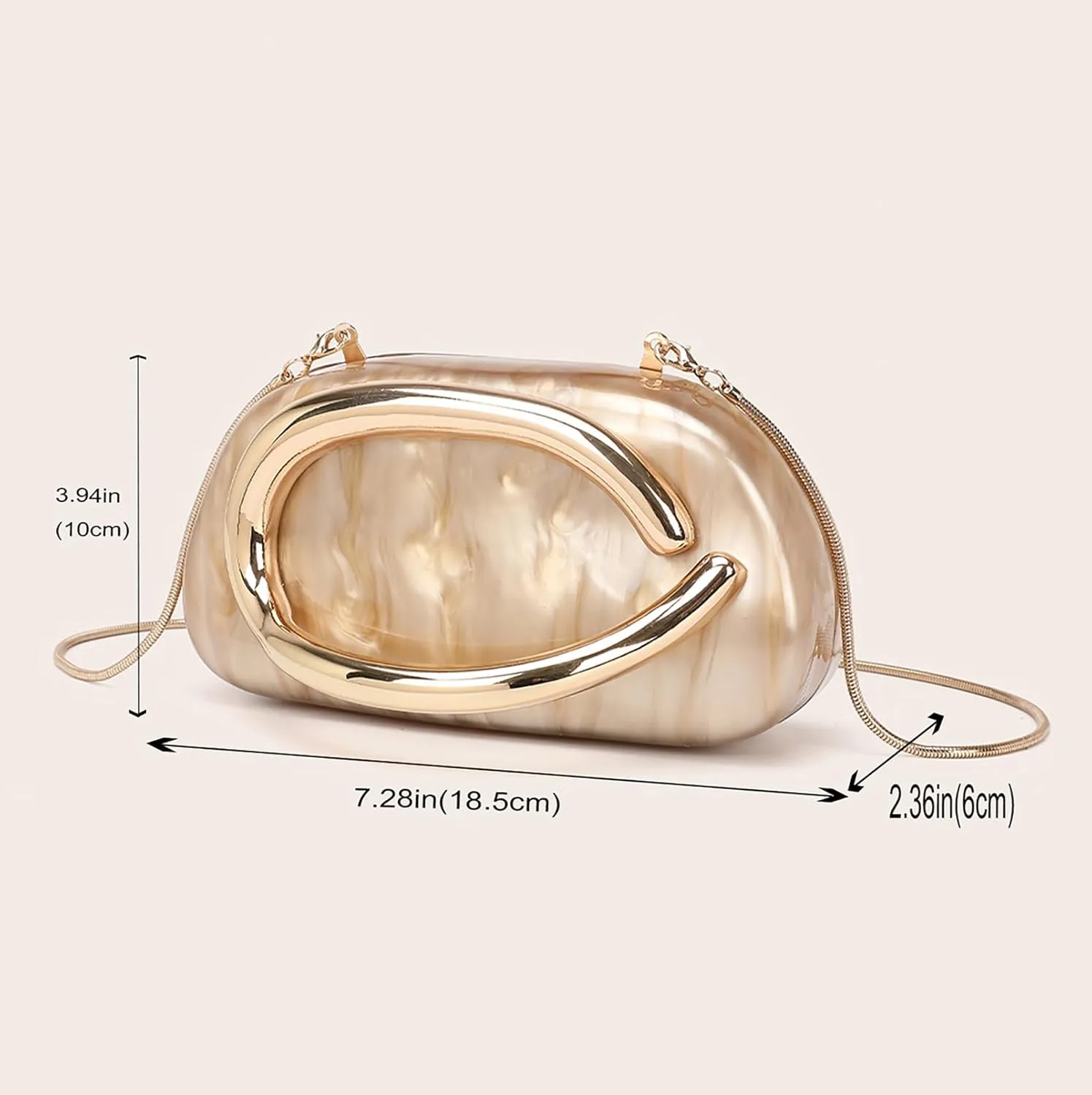 YYW Acrylic Clutch Purses for Women Vintage Metal Handle Crossbody Bags Wedding Party Causal Formal Evening Bags
