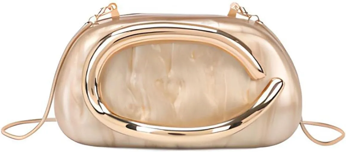 YYW Acrylic Clutch Purses for Women Vintage Metal Handle Crossbody Bags Wedding Party Causal Formal Evening Bags